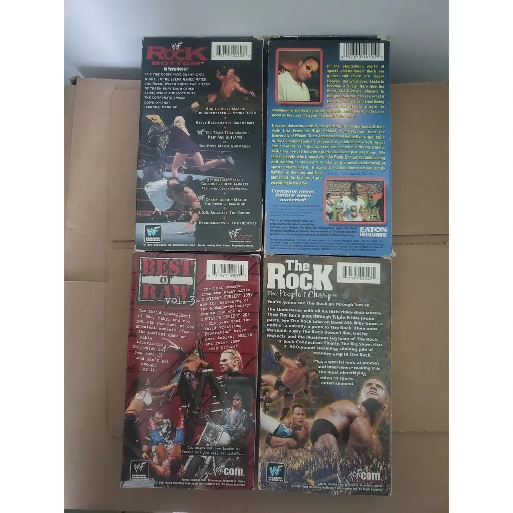 Lot Of 4 WWF WWE The ROCK Dwayne Johnson VHS Tapes Wrestling Movies People Champ